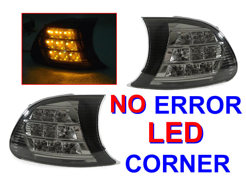 1999-2001 Bmw E46 2d/Cabrio Crystal Smoke Amber Led Corner Lights