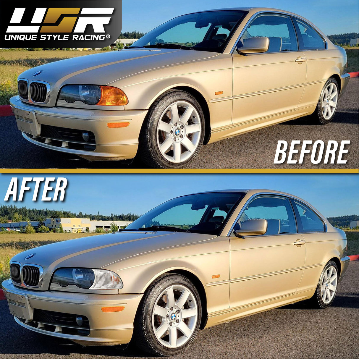 1999-2001 Bmw E46 2d/Cabrio Crystal Smoke Corner Lights
