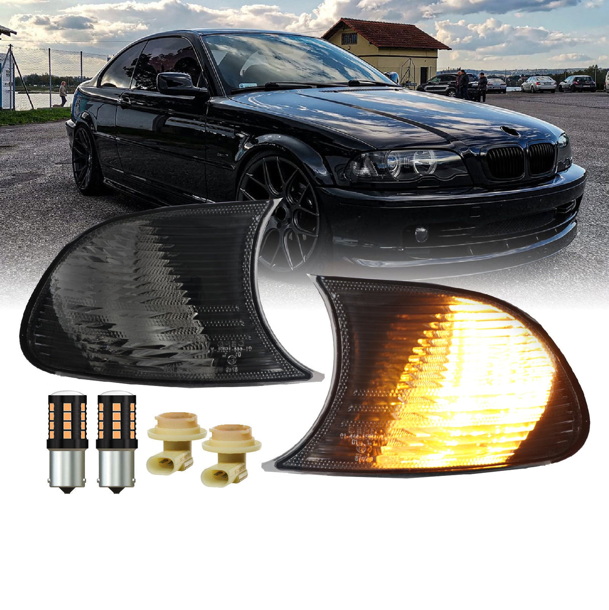 1999-2001 Bmw E46 2d/Cabrio Crystal Smoke Corner Lights