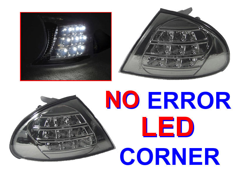 1999-2001 Bmw E46 4d/5d Crystal Smoke White Led Corner Lights