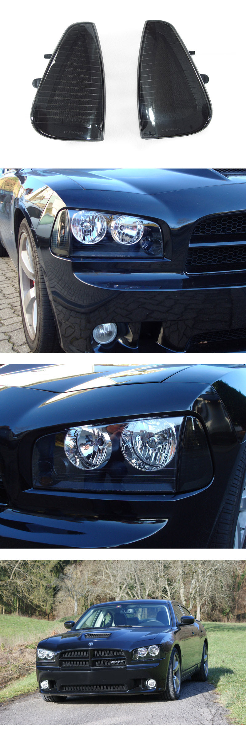 2006-2008 Dodge Charger Smoke Black Corner Lights