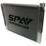 Lightweight Late Model Radiator - Double Pass - 26.8" x 19.6" + Remote Fill Tank - Red Cap