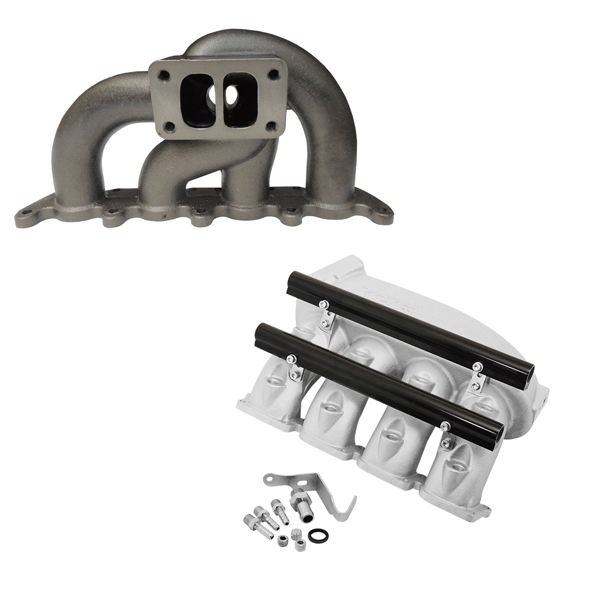 VW MKIV GTI T3 twin scroll turbo manifold + Cast Aluminum Intake Manifold