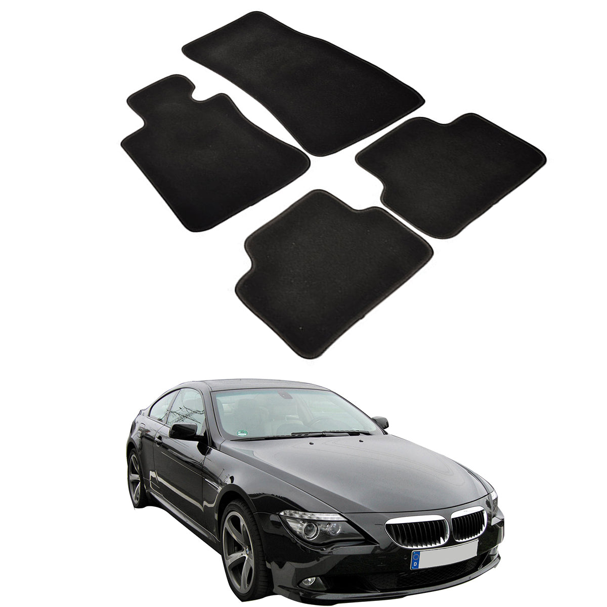 Floor Mat for BMW E63 E64 M6 6-Series 2007-2010 Black Nylon
