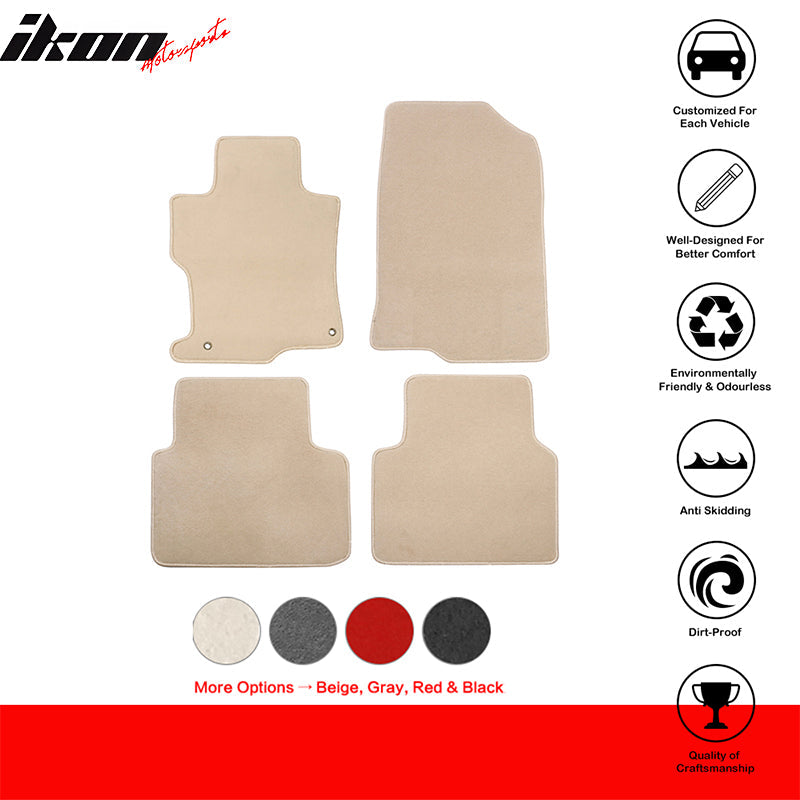 2008-2012 Honda Accord Sedan 4-Door Car Floor Mats Carpet 4PC