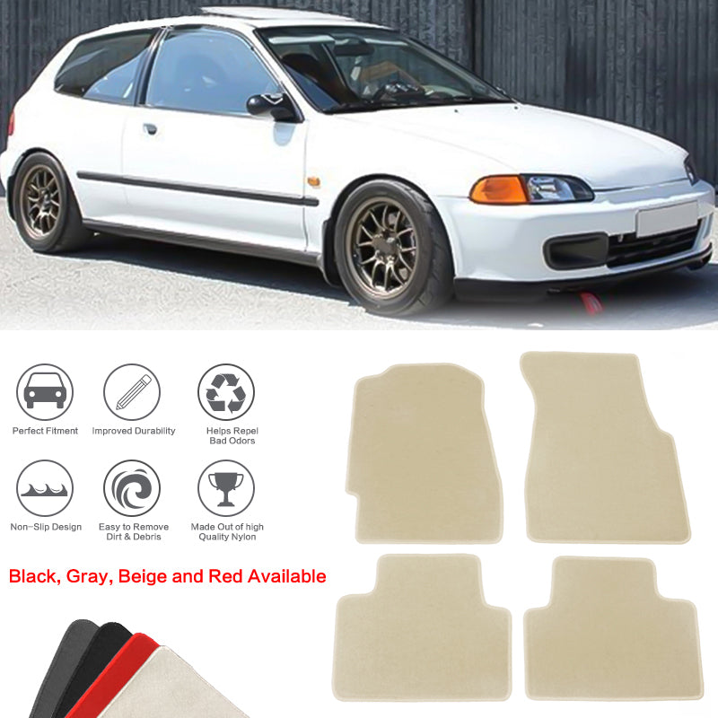 1992-1995 Honda Civic Car Floor Mats Carpet 4PC Nylon