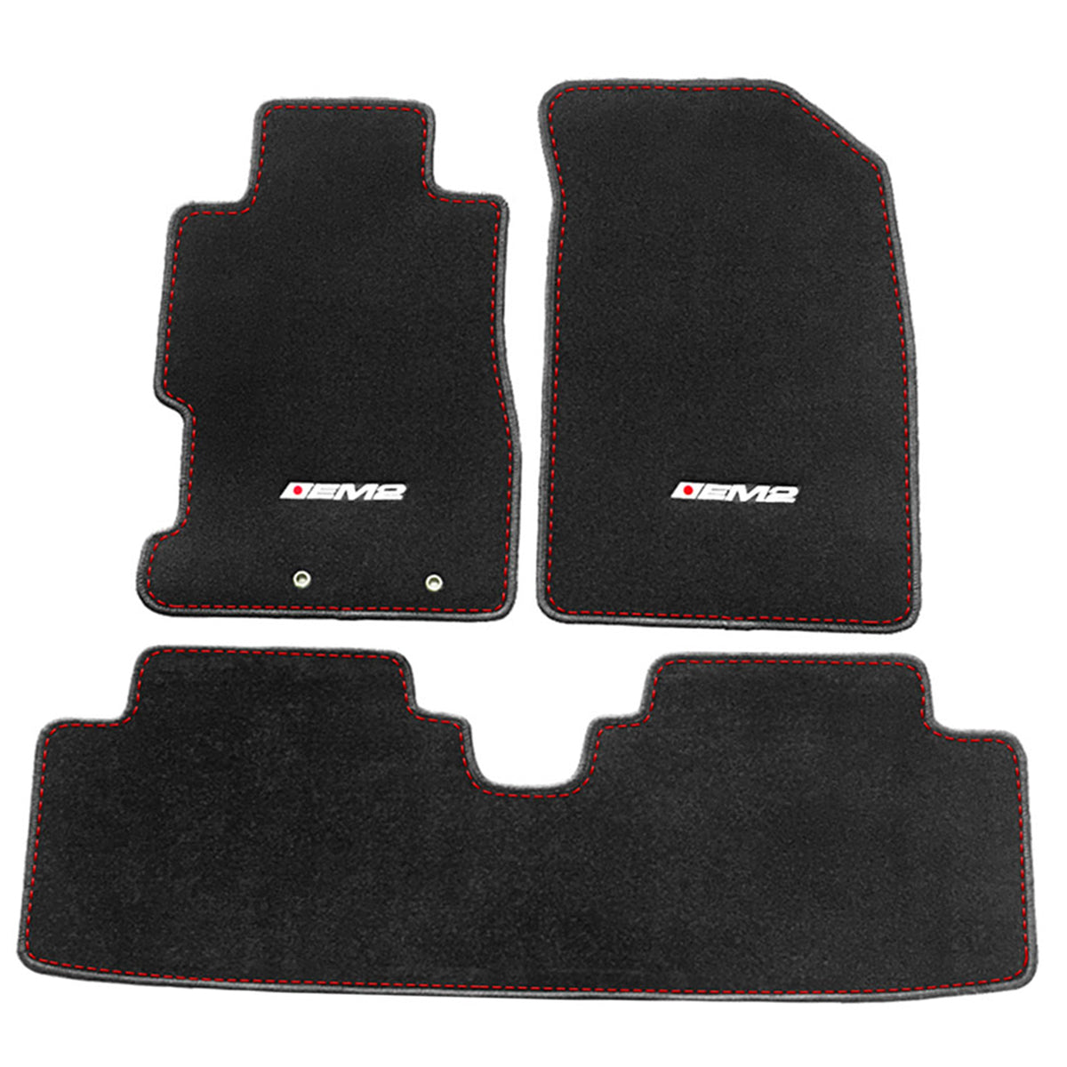 Floor Mat for Honda Civic 01-05 3PCS EM2 Logo Red Stitching Nylon
