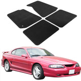 Car Floor Mat for 1994-1998 Ford Mustang Black Carpet 4PC Nylon