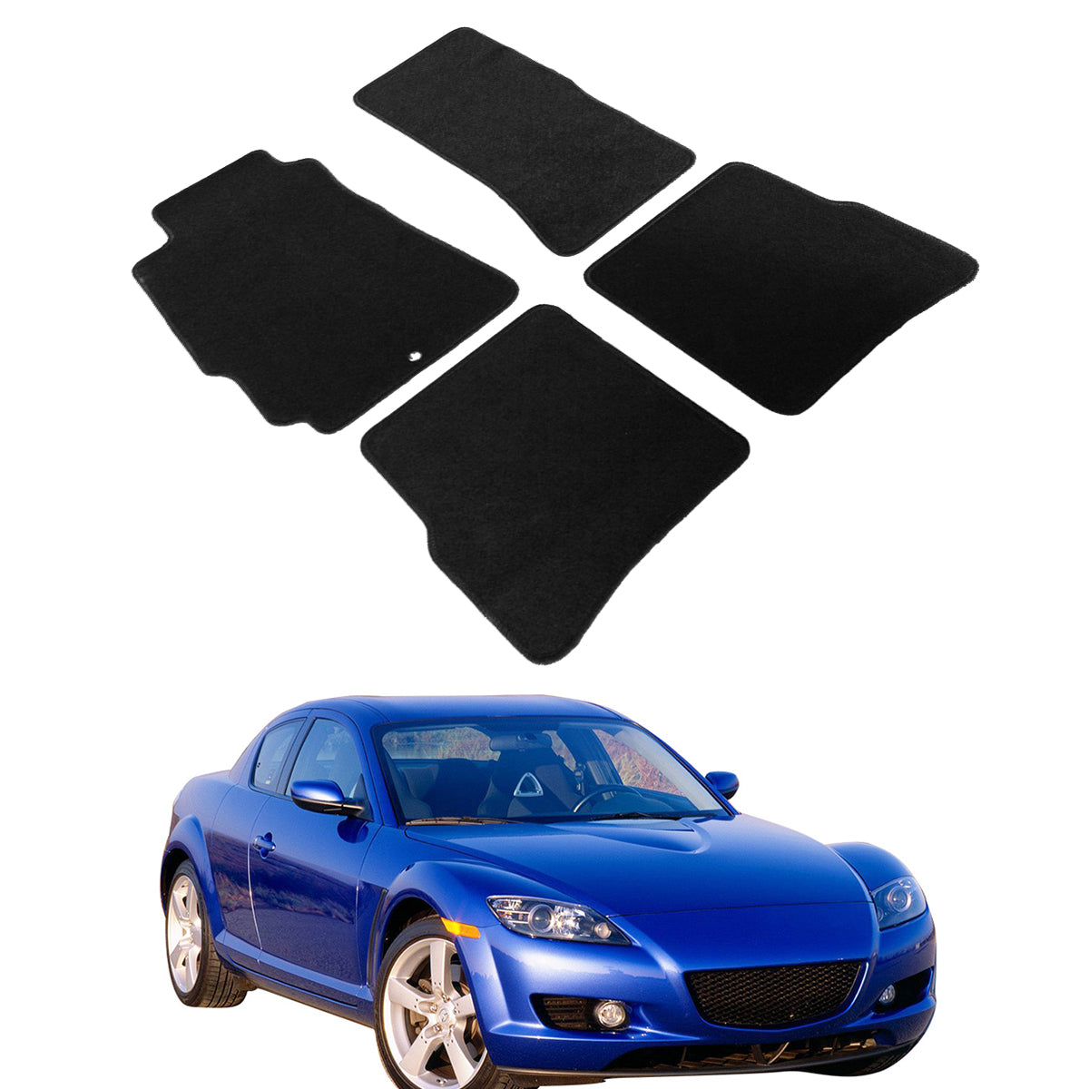 Floor Mat for Mazda RX-8 2004-2012 Black Carpet 4PC Nylon