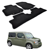 Car Floor Mat for 2009-2014 Nissan Cube Black Carpet 3PC Nylon