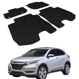 Floor Mat for Honda HRV 2016-2024 Black 4PCS Set Front Rear Carpet