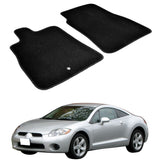Car Floor Mat for 2006-2012 Mitsubishi Eclipse Black Carpet 2PC Nylon