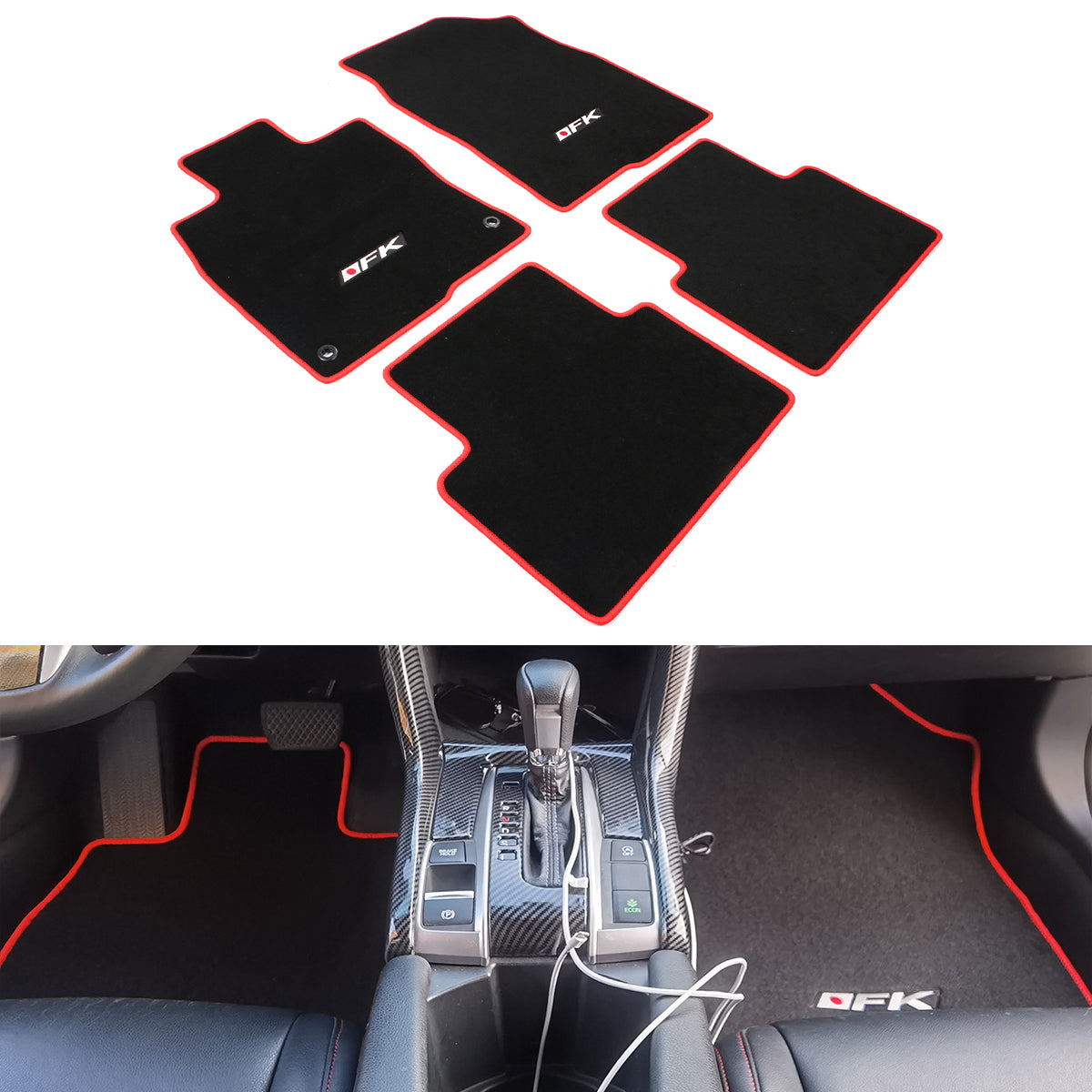 2016-2021 Honda Civic 4-Door Car Floor Mats Carpet 4PC Nylon