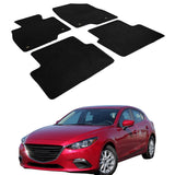 Car Floor Mat for 2014-2018 Mazda 3 Black Carpet 4PC Nylon