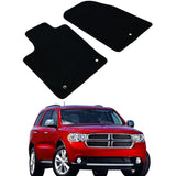 Car Floor Mat for 2011-2025 Dodge Durango Black Carpets Nylon 2PC
