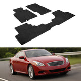 Car Floor Mat for 2008-2013 Infiniti G37 Coupe Black Nylon 3PC
