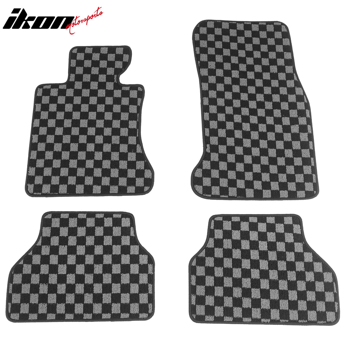 BMW E60 2005-2010 Floor Mats Carpet Black Gray Plaid Polypropylene