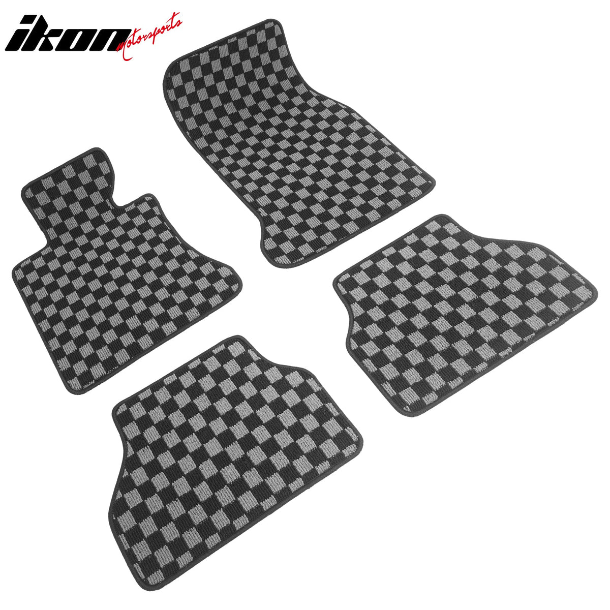 BMW E60 2005-2010 Floor Mats Carpet Black Gray Plaid Polypropylene