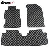 2001-2005 Honda Civic Floor Mats Carpet Black Gray Plaid Polypropylene