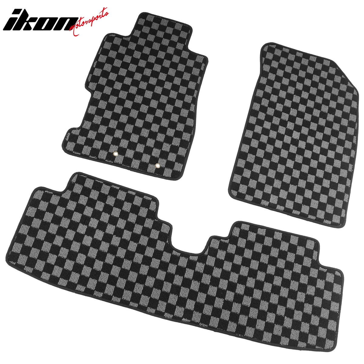 2001-2005 Honda Civic Floor Mats Carpet Black Gray Plaid Polypropylene
