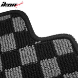 2001-2005 Honda Civic Floor Mats Carpet Black Gray Plaid Polypropylene