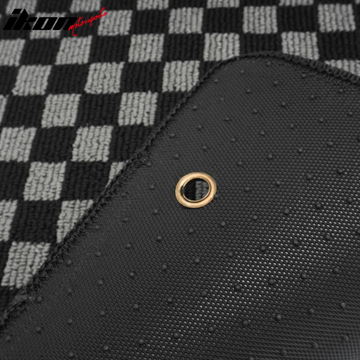 2001-2005 Honda Civic Floor Mats Carpet Black Gray Plaid Polypropylene