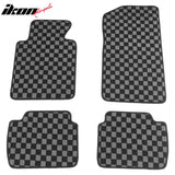 BMW E46 3-Series 1999-2005 & M3 Coupe 2001-2006 Floor Mats Black Gray Plaid Polypropylene