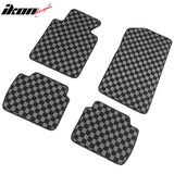 BMW E46 3-Series 1999-2005 & M3 Coupe 2001-2006 Floor Mats Black Gray Plaid Polypropylene