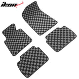 BMW E46 3-Series 1999-2005 & M3 Coupe 2001-2006 Floor Mats Black Gray Plaid Polypropylene
