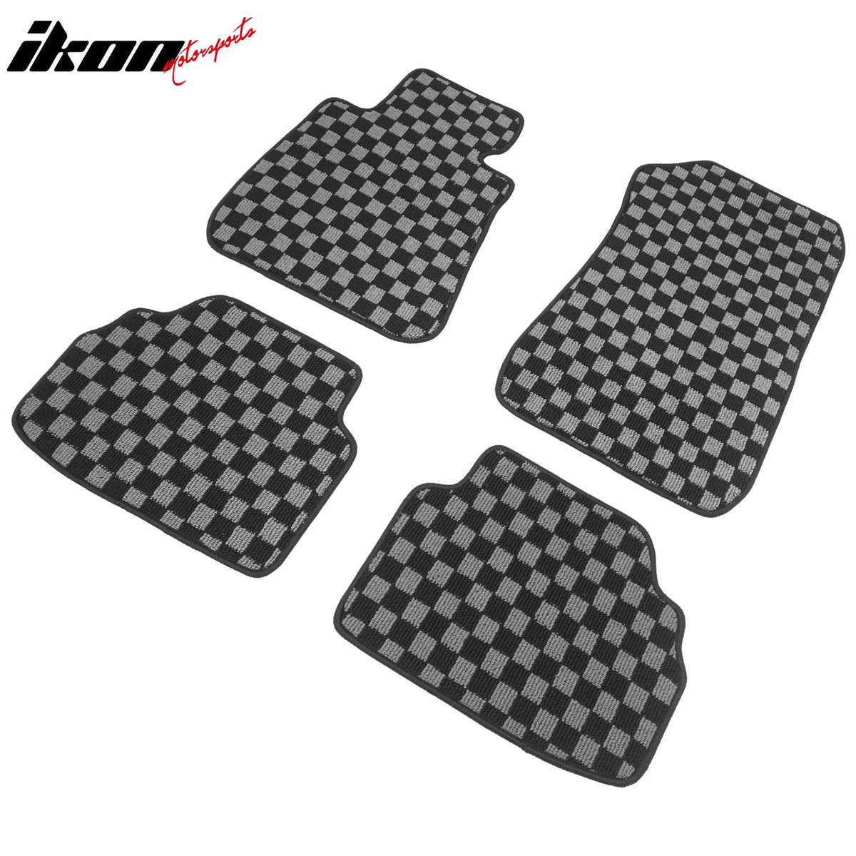 BMW E90 3 Series 4-Door Sedan 2006-2011 Floor Mats Carpet Black Gray Plaid Polypropylene