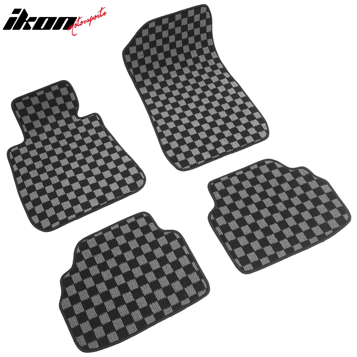 BMW E90 3 Series 4-Door Sedan 2006-2011 Floor Mats Carpet Black Gray Plaid Polypropylene