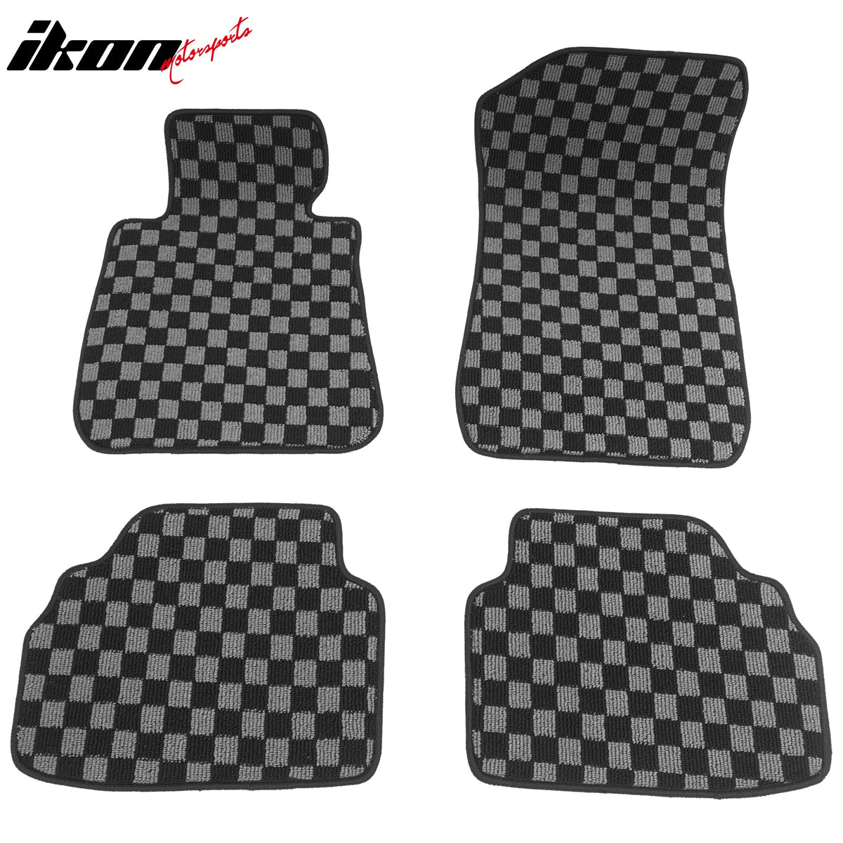 BMW E90 3 Series 4-Door Sedan 2006-2011 Floor Mats Carpet Black Gray Plaid Polypropylene