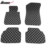 BMW E90 3 Series 4-Door Sedan 2006-2011 Floor Mats Carpet Black Gray Plaid Polypropylene