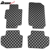 2003-2007 Honda Accord Coupe 2-Door Floor Mats Carpet Black Gray Plaid Polypropylene
