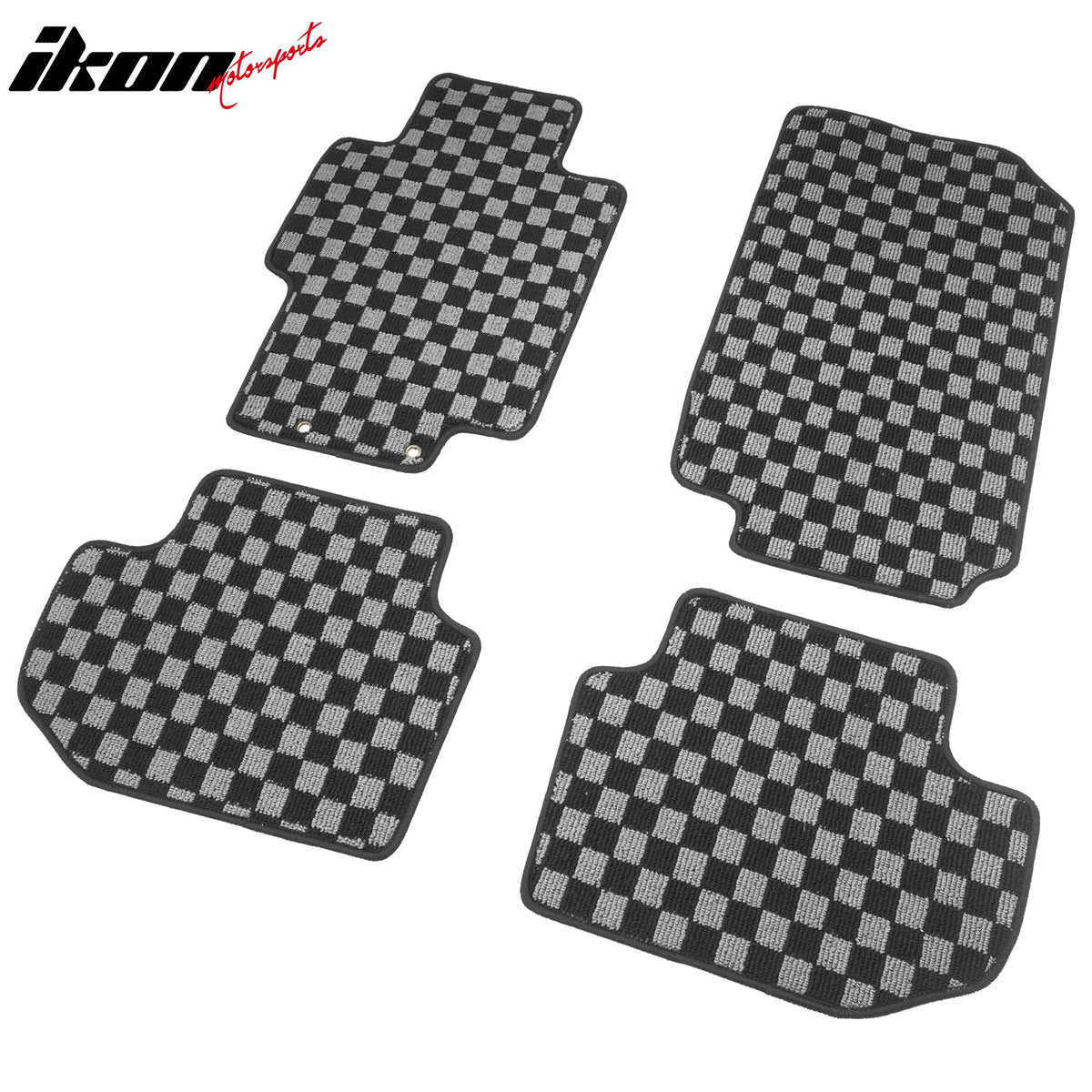2003-2007 Honda Accord Coupe 2-Door Floor Mats Carpet Black Gray Plaid Polypropylene