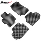 2003-2007 Honda Accord Coupe 2-Door Floor Mats Carpet Black Gray Plaid Polypropylene