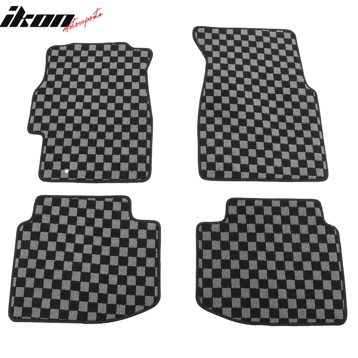 1996-2000 Honda Civic Coupe Hatchback Sedan Floor Mats Carpet Black Gray Plaid Polypropylene