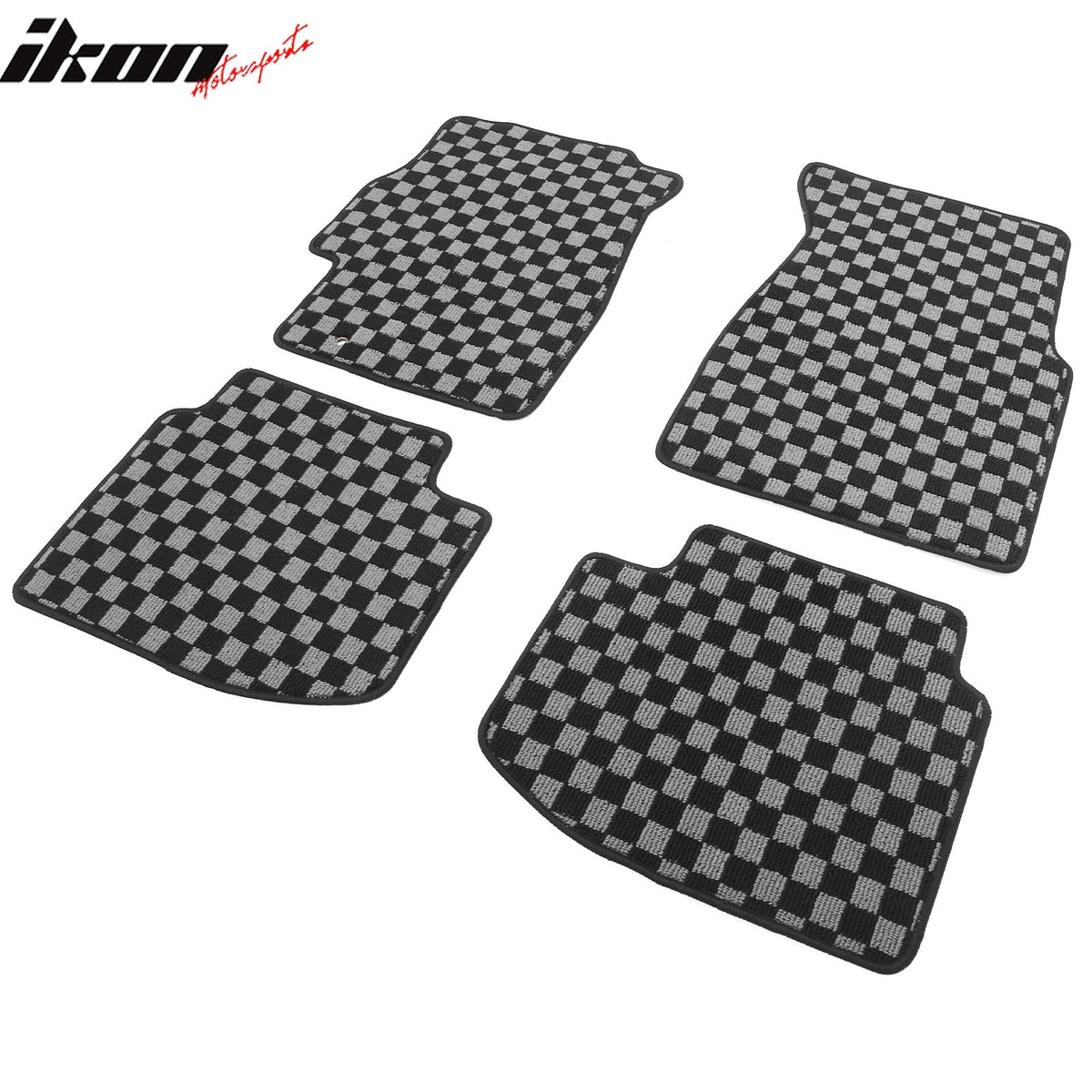 1996-2000 Honda Civic Coupe Hatchback Sedan Floor Mats Carpet Black Gray Plaid Polypropylene
