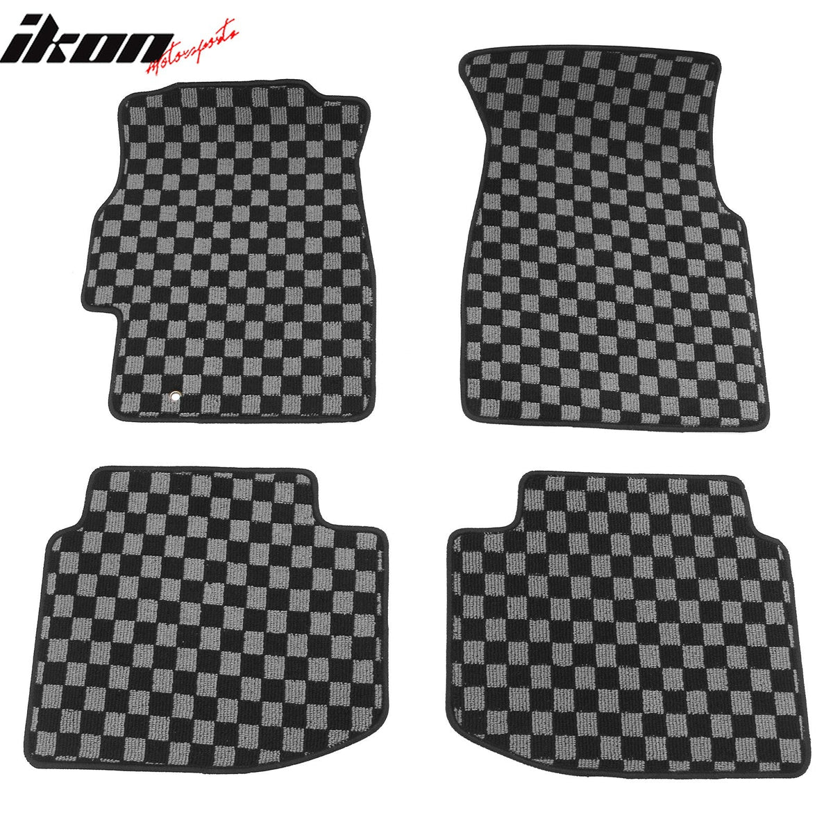 1996-2000 Honda Civic Coupe Hatchback Sedan Floor Mats Carpet Black Gray Plaid Polypropylene