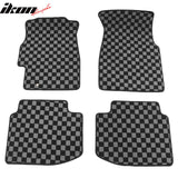 1996-2000 Honda Civic Coupe Hatchback Sedan Floor Mats Carpet Black Gray Plaid Polypropylene