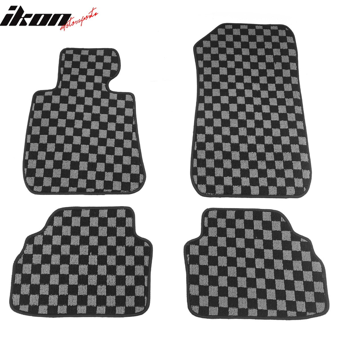 BMW E92 3 Series Coupe 2007-2013 Floor Mats Carpet Black Gray Plaid Polypropylene