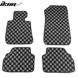BMW E92 3 Series Coupe 2007-2013 Floor Mats Carpet Black Gray Plaid Polypropylene