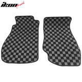 2003-2009 Nissan 350Z Floor Mats Carpet Black Gray Plaid Polypropylene