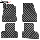 2005-2009 Ford Mustang Floor Mats Carpet Black Gray Plaid Polypropylene