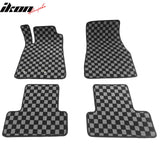 2005-2009 Ford Mustang Floor Mats Carpet Black Gray Plaid Polypropylene