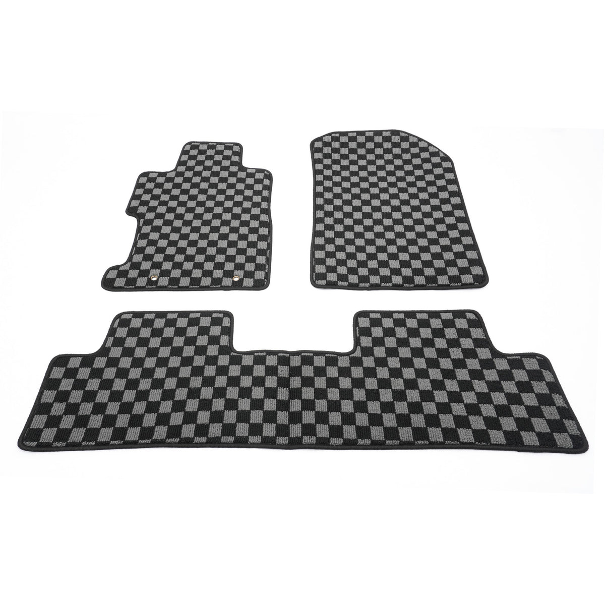 2006-2011 Honda Civic Floor Mats Carpet Black Gray Plaid Polypropylene