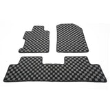 2006-2011 Honda Civic Floor Mats Carpet Black Gray Plaid Polypropylene