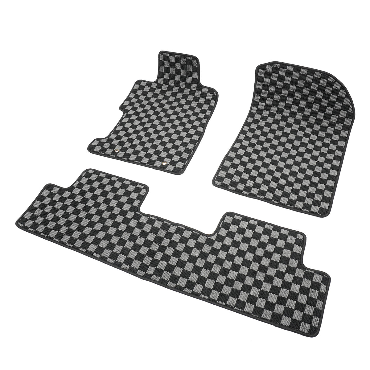 2006-2011 Honda Civic Floor Mats Carpet Black Gray Plaid Polypropylene