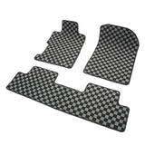 2006-2011 Honda Civic Floor Mats Carpet Black Gray Plaid Polypropylene