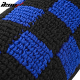 Front Rear Full Set Waterproof Floor Mats for Toyota Corolla 2009-2013 Black Blue Plaid Checkered Carpets PP & Loop Pile Surface & TPE Backing 4PCS
